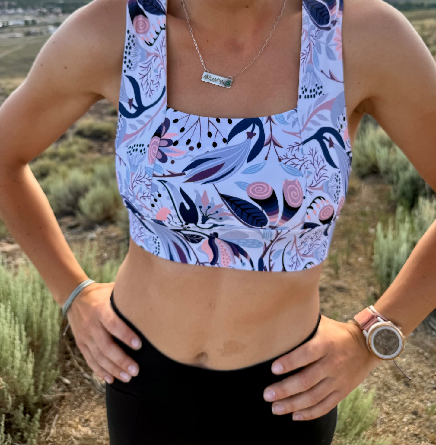 Square Neck Sports Bra - Bria Bra