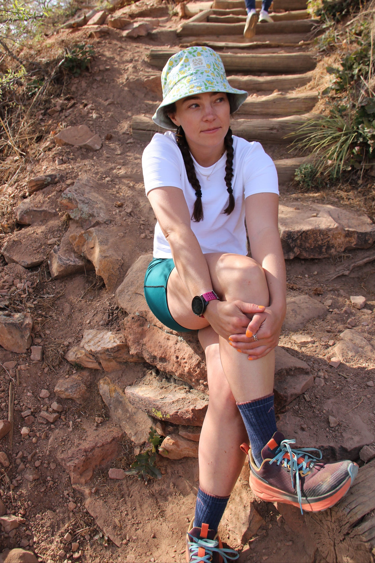 Bucket Hat: Light Blue + Floral