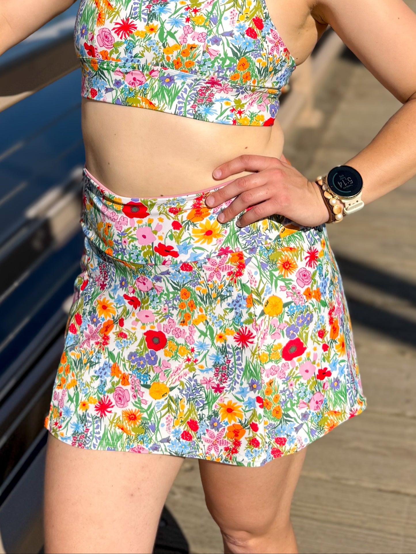 PRE-ORDER: On the Run Skort - Whimsy Wildflower