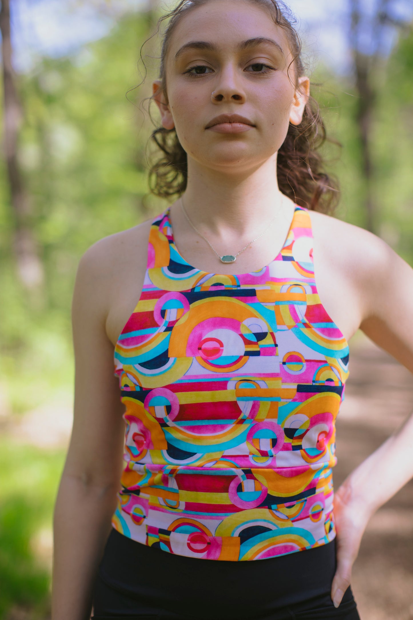 Made-to-order: High Neck Crop - Pink Disco