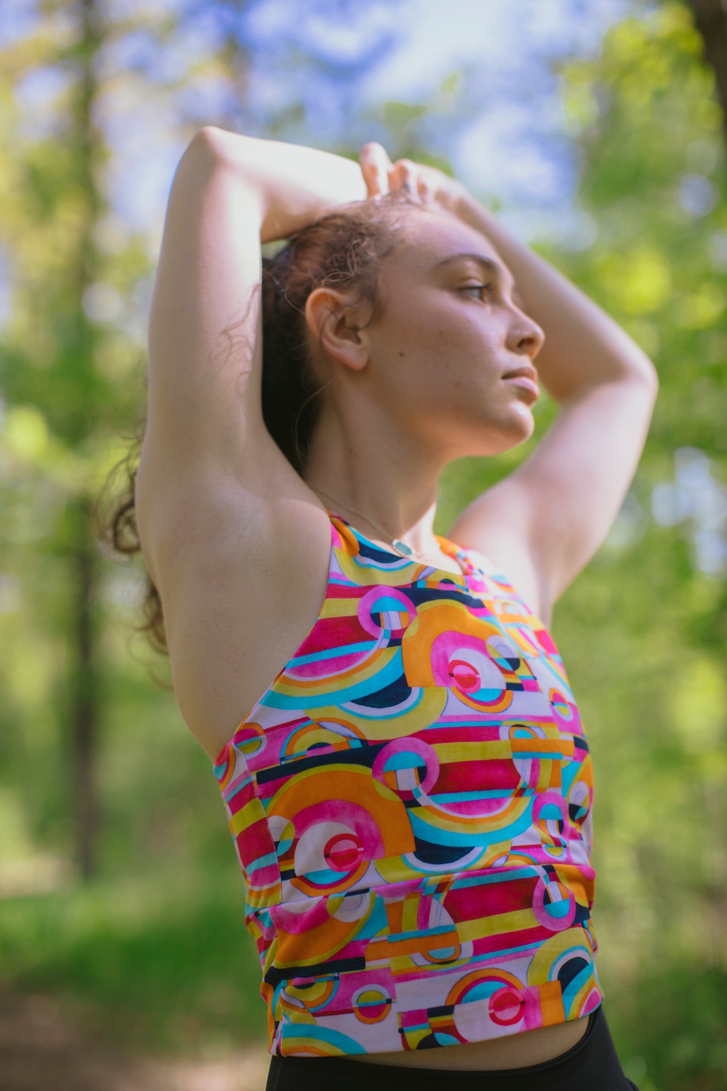 Made-to-order: High Neck Crop - Pink Disco