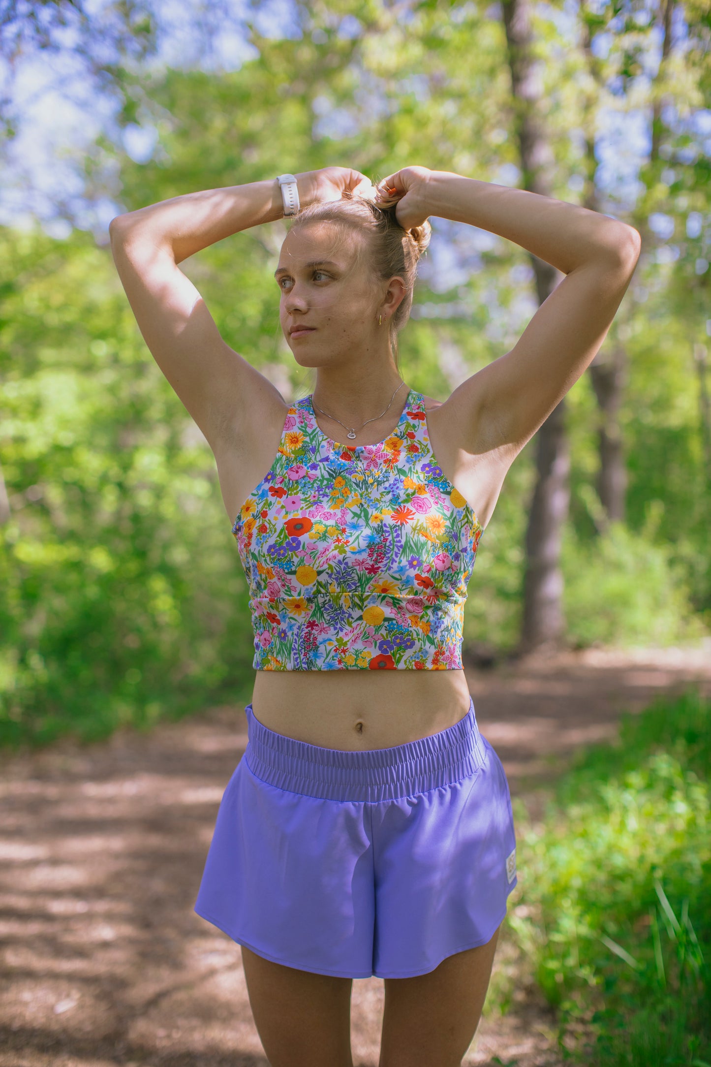 Made-to-order: High Neck Crop - Whimsy Wildflower