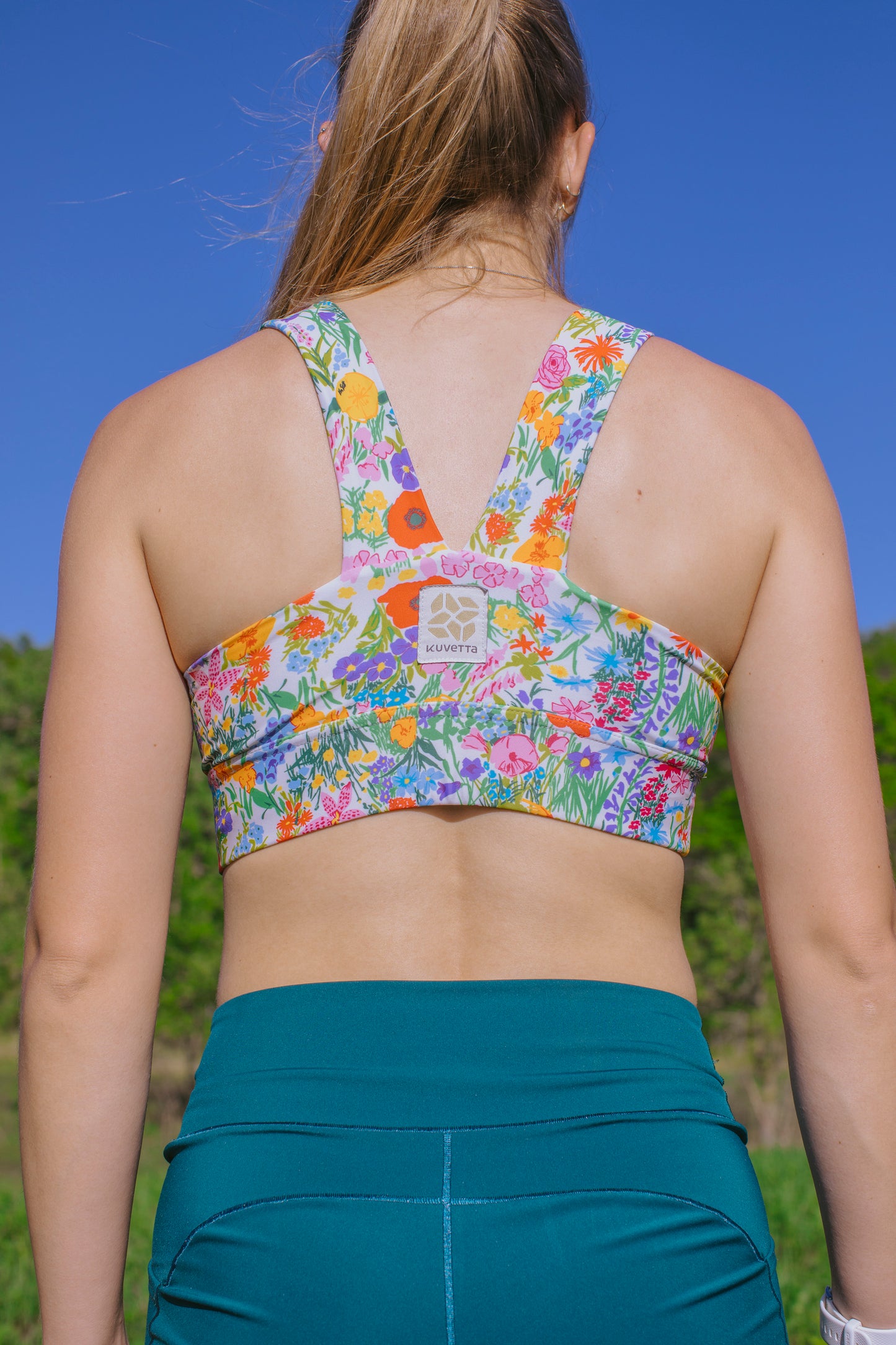 Made-to-order: Square Neck Sports Bra - Whimsy Wildflower