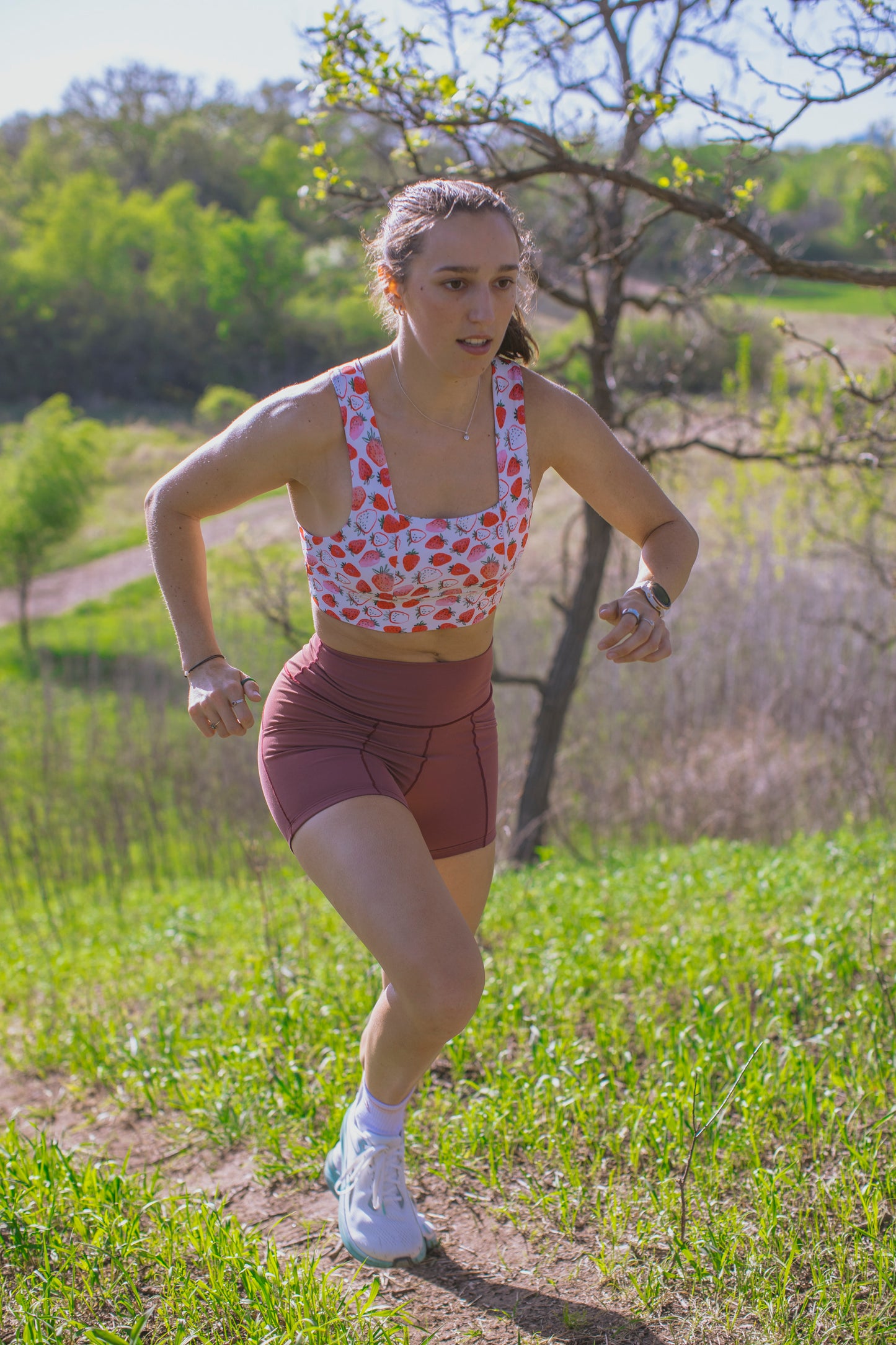 Made-to-order: Square Neck Sports Bra - Strawberries & Cream