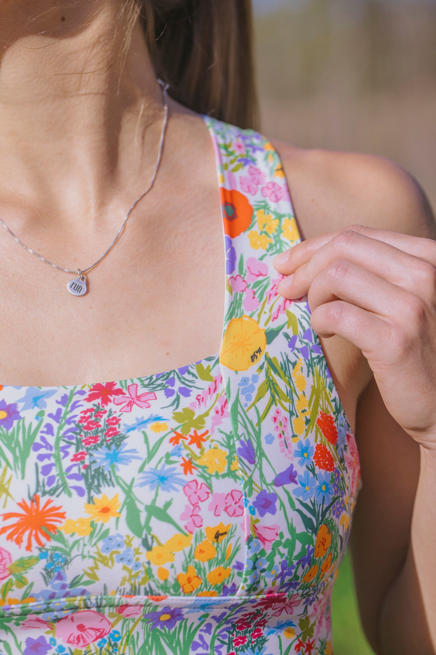 Made-to-order: Square Neck Sports Bra - Whimsy Wildflower