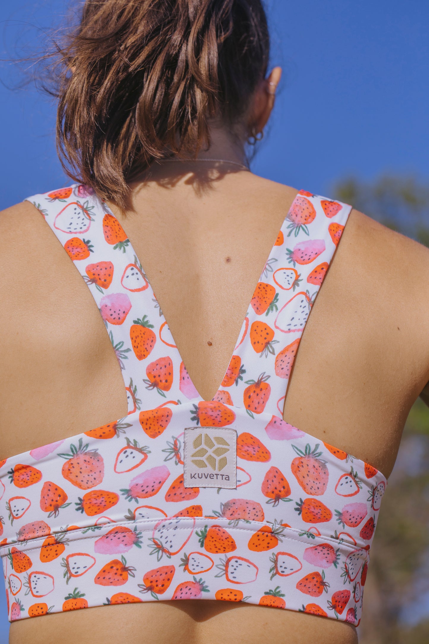 Made-to-order: Square Neck Sports Bra - Strawberries & Cream