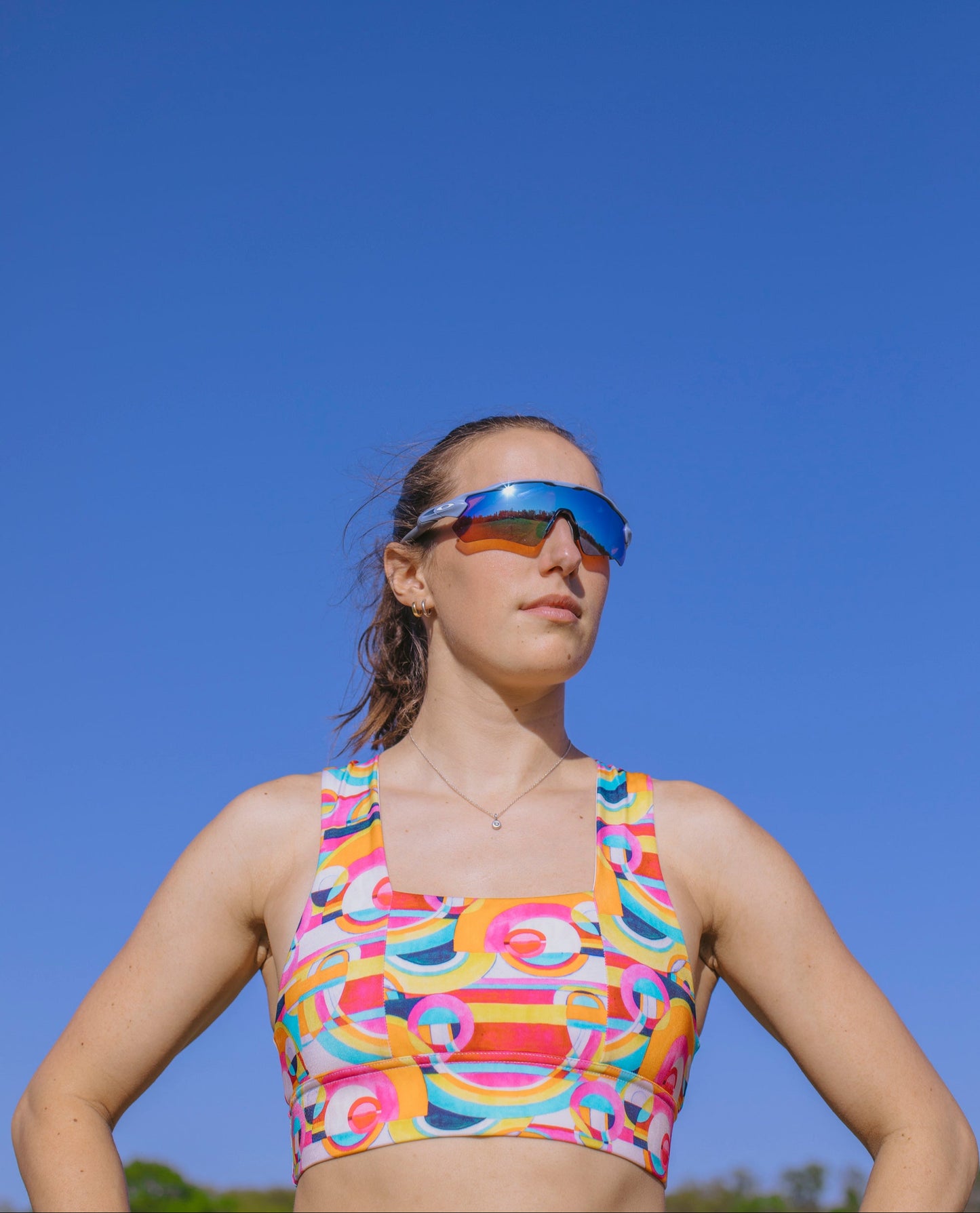 Made-to-order: Square Neck Sports Bra - Pink Disco