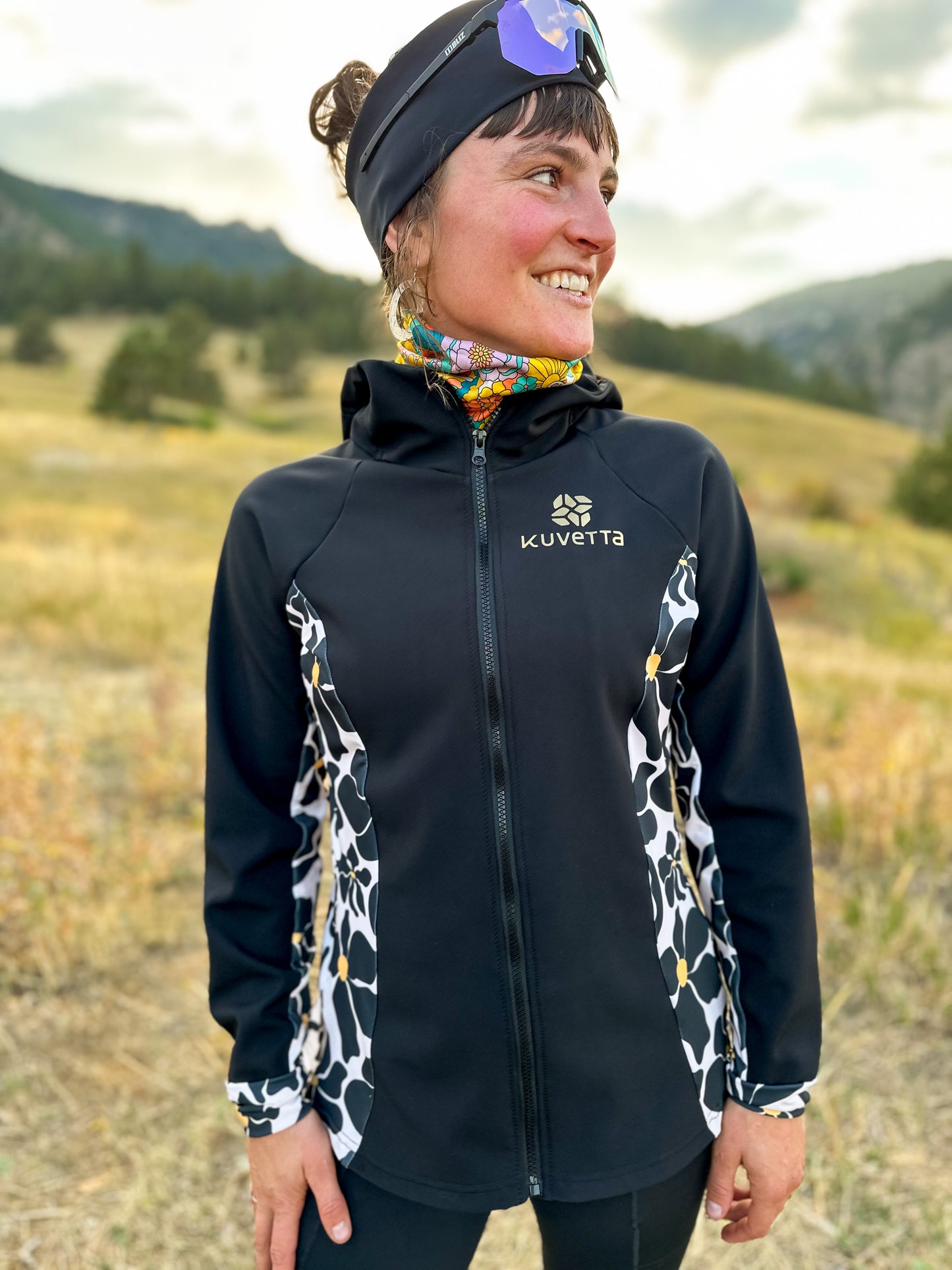 Winter Training Jacket - Black Scandi Floral