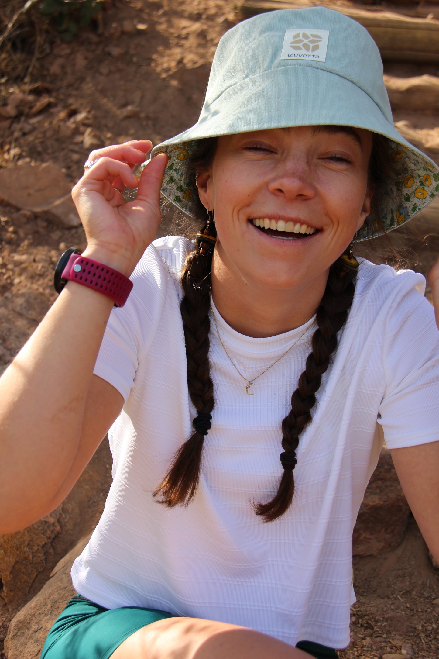 Bucket Hat:  Light Blue + Floral