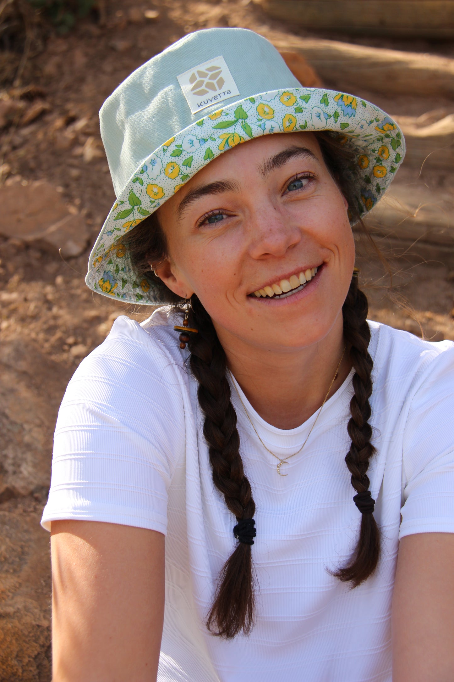 Bucket Hat:  Light Blue + Floral