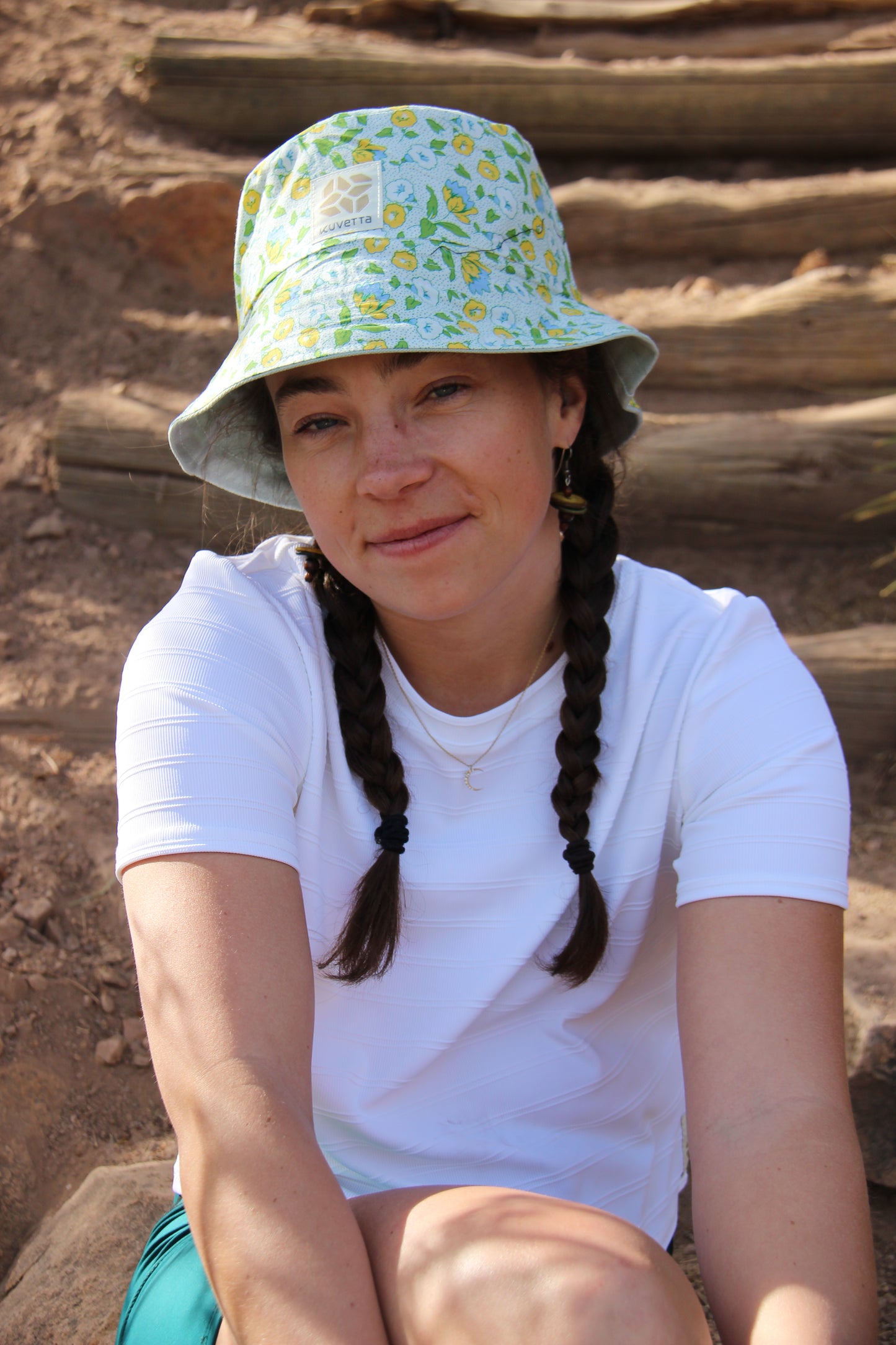 Bucket Hat:  Light Blue + Floral
