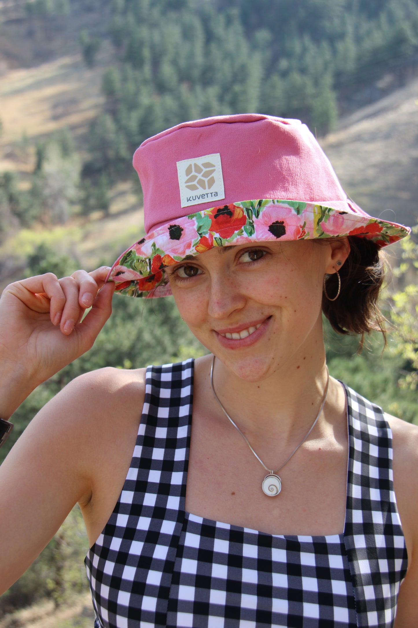Bucket Hat:  Hot Pink + Rosy Floral