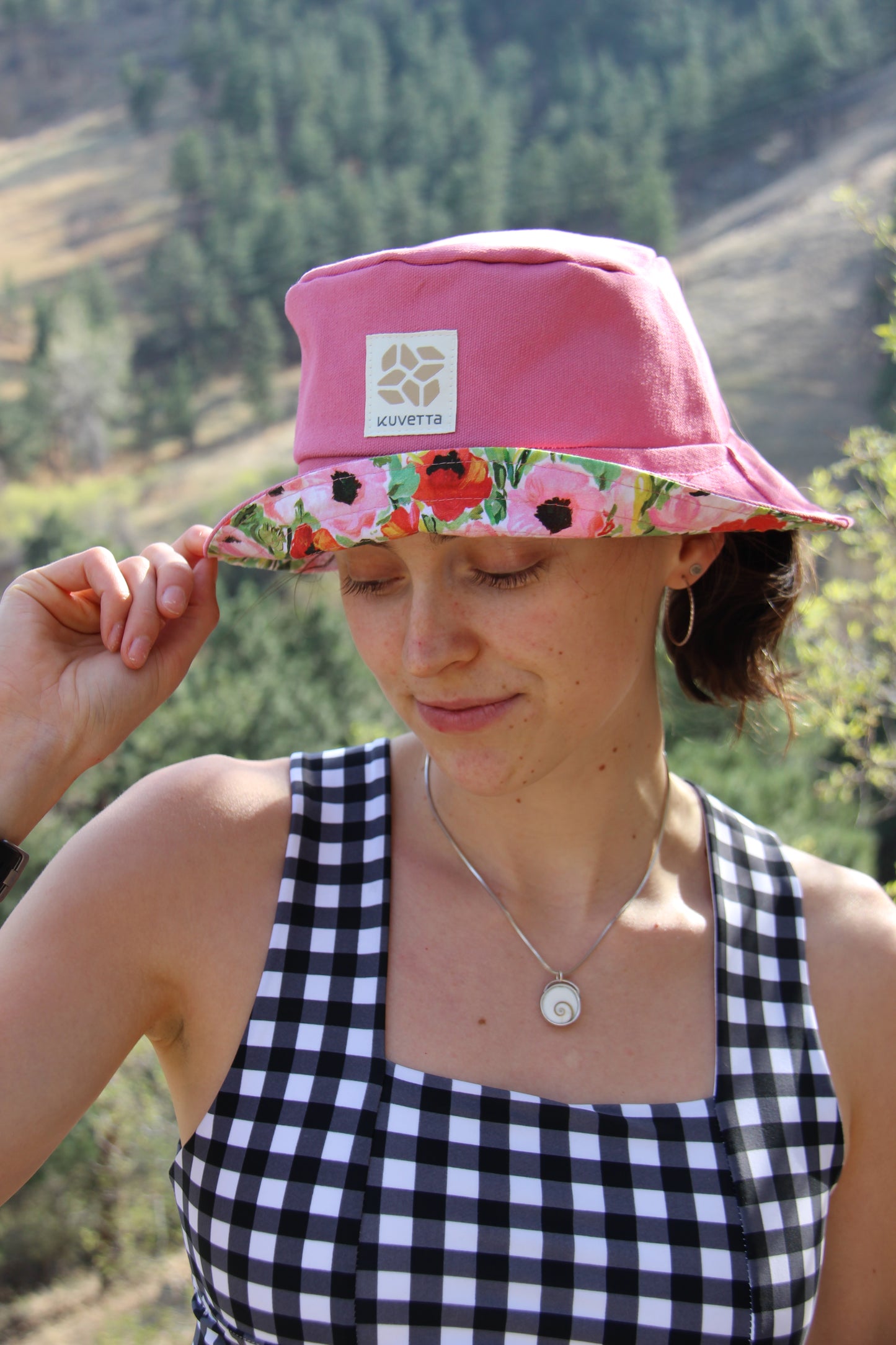 Bucket Hat:  Hot Pink + Rosy Floral