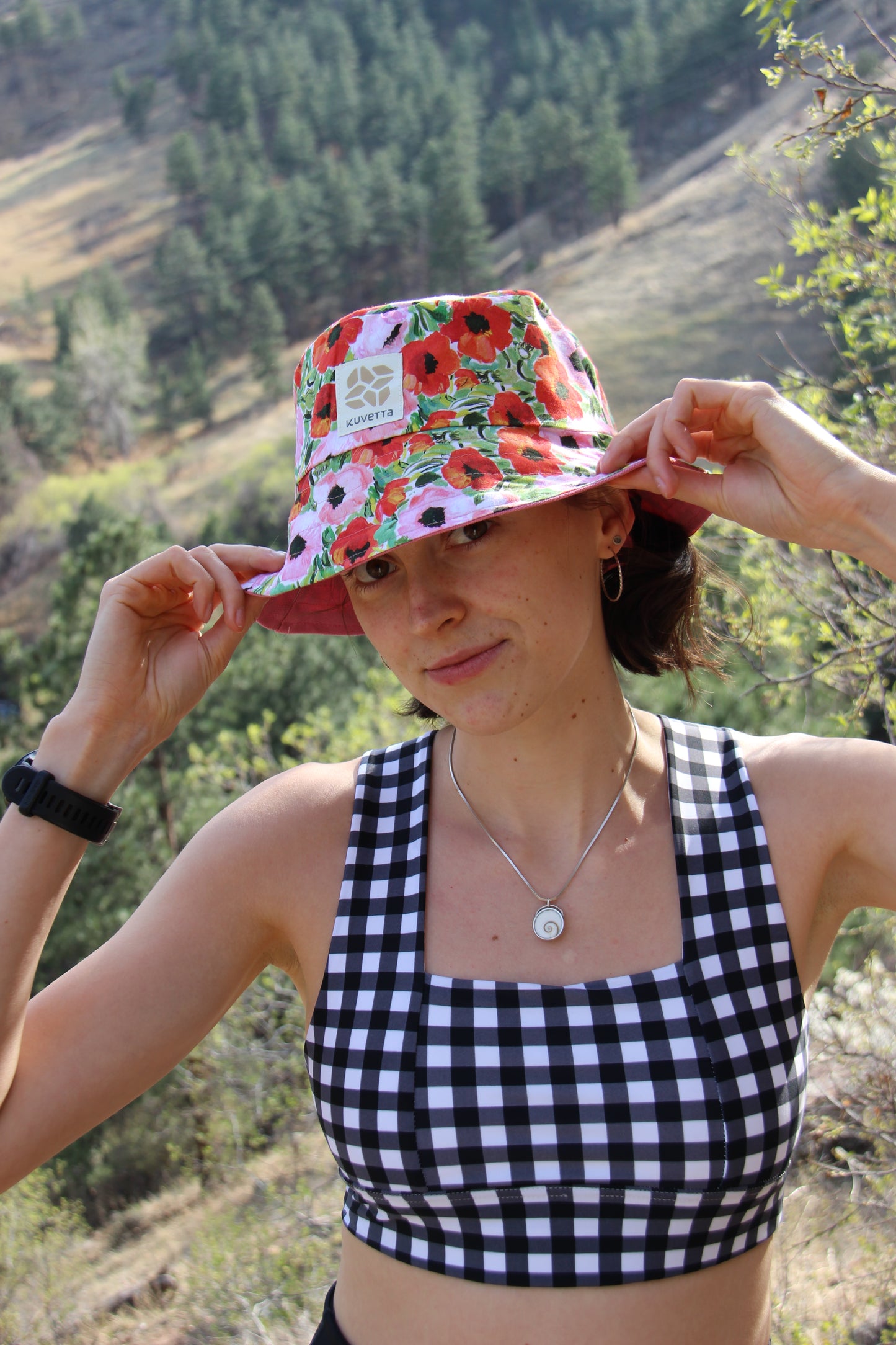 Bucket Hat:  Hot Pink + Rosy Floral