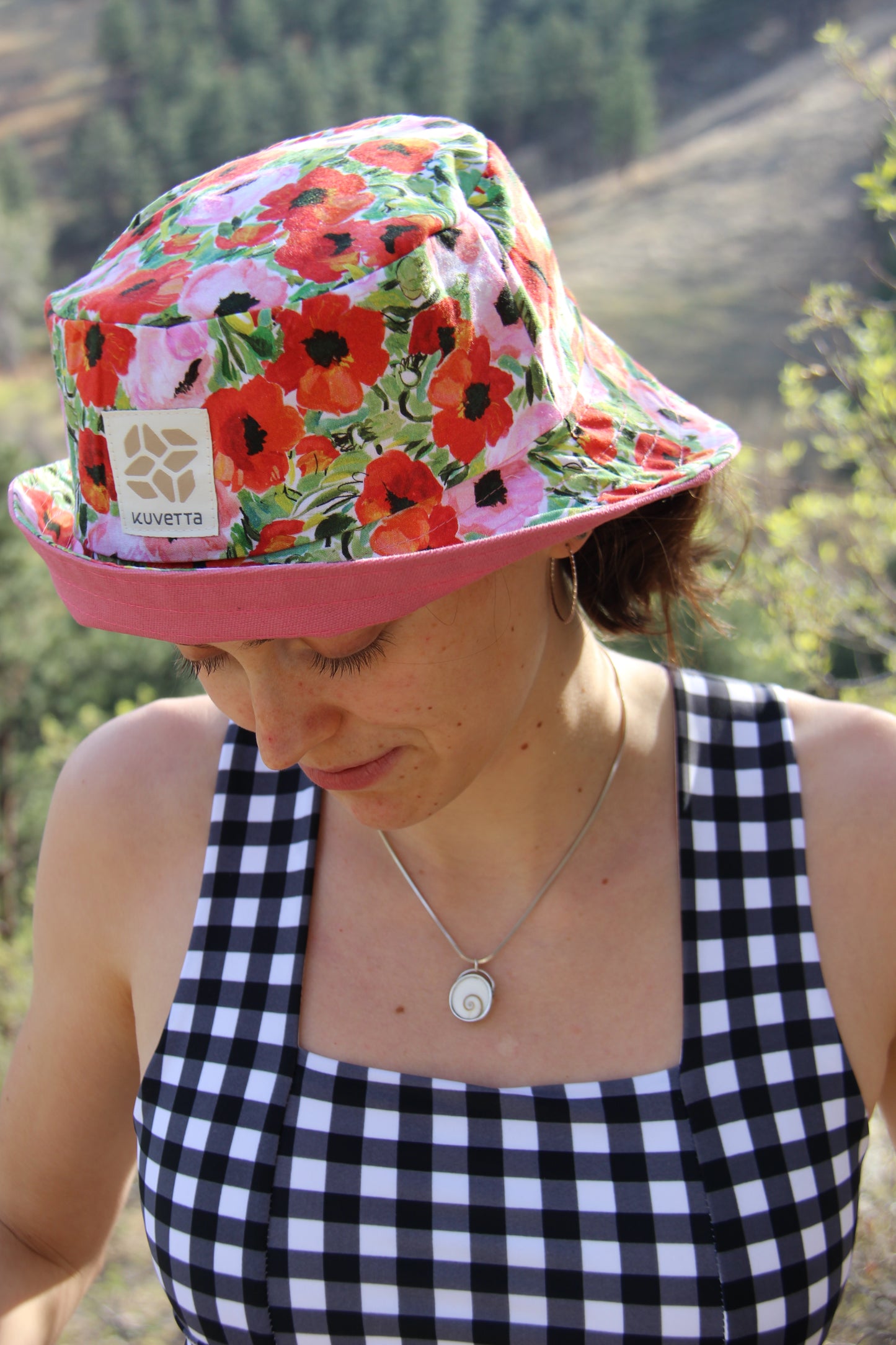 Bucket Hat:  Hot Pink + Rosy Floral