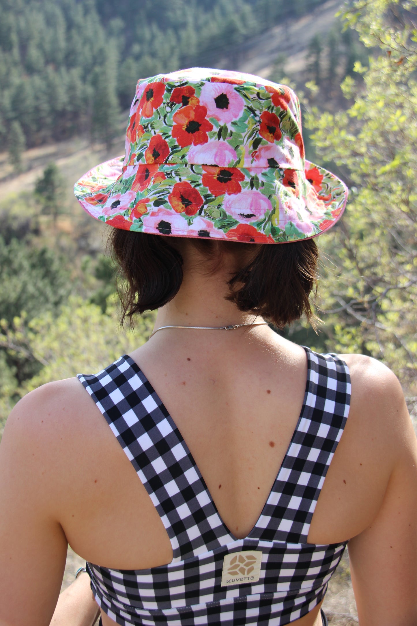 Bucket Hat:  Hot Pink + Rosy Floral
