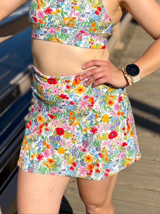 On the Run Skort - Whimsy Wildflower