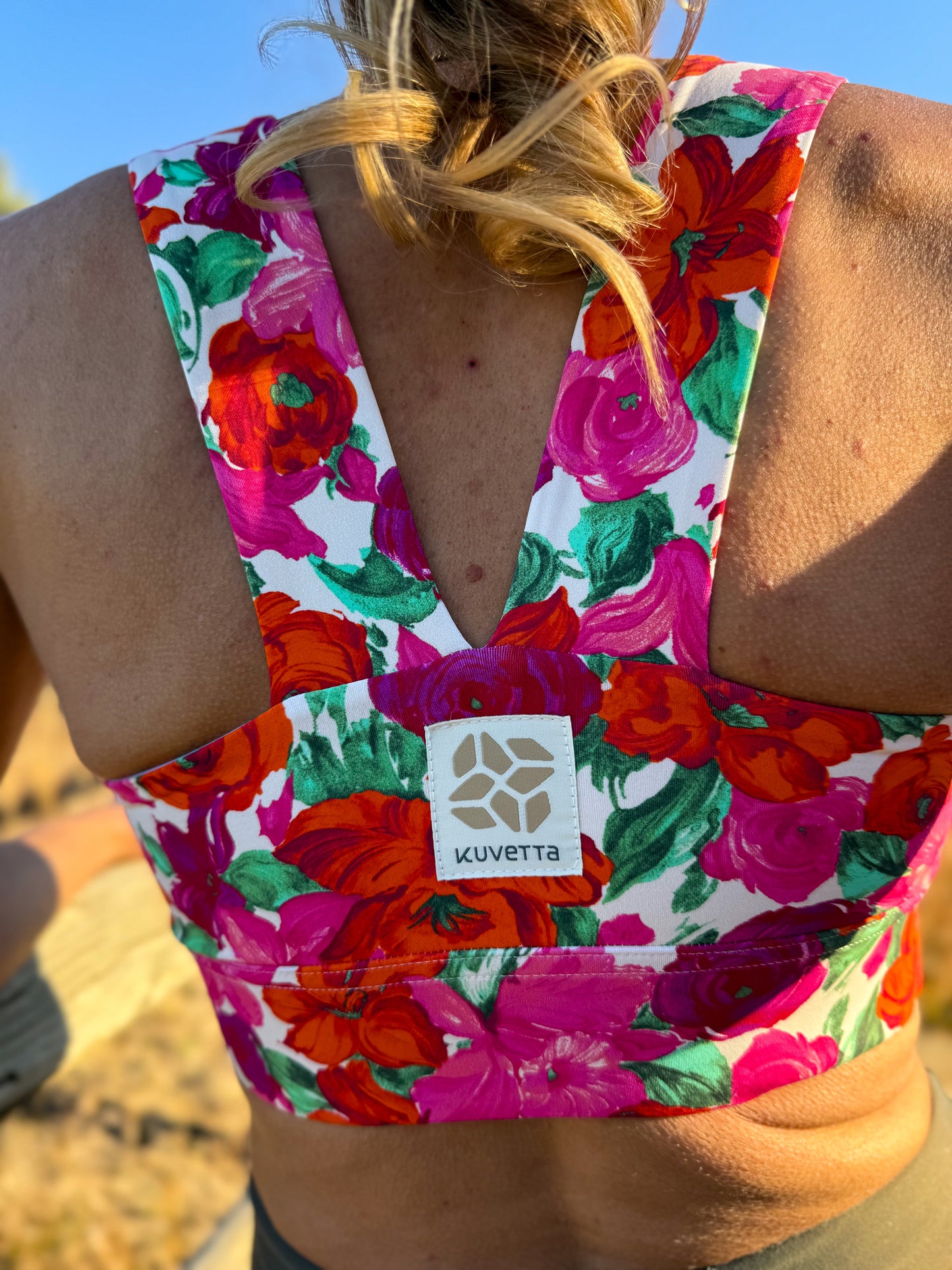 Square Neck Sports Bra - Rosy Pink