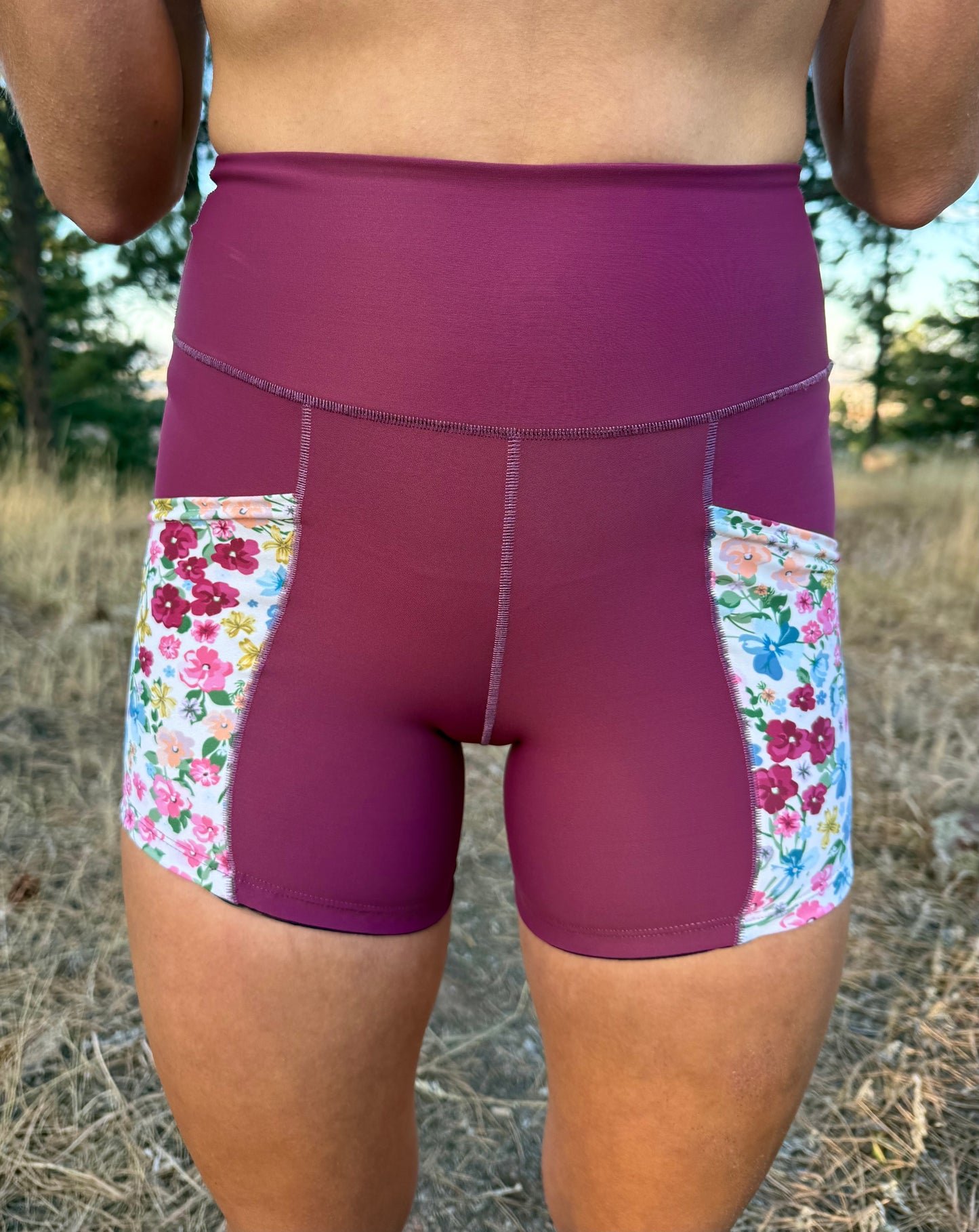 Stay Put Shorts -  Floral Patterned Pockets