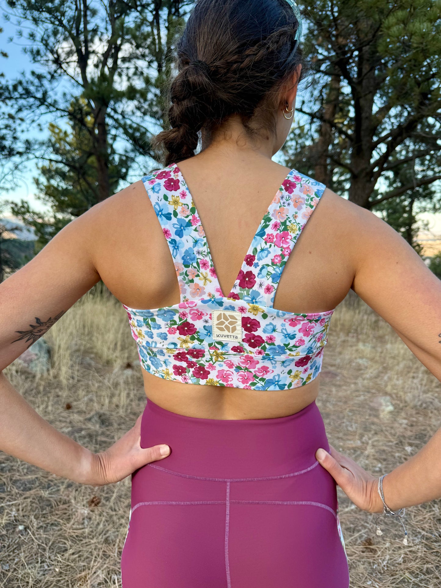 Square Neck Sports Bra - Berry & Breeze