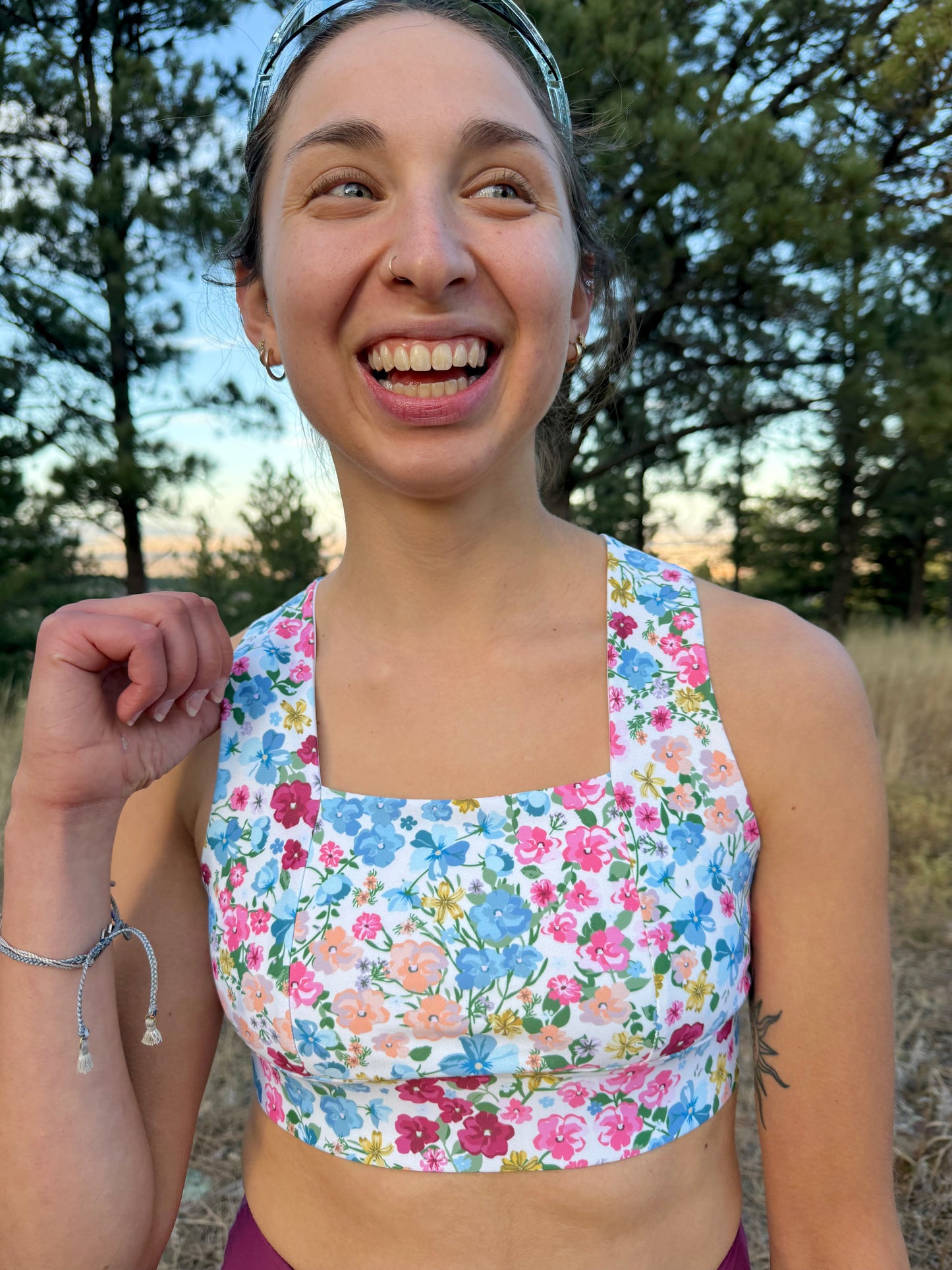 Square Neck Sports Bra - Berry & Breeze