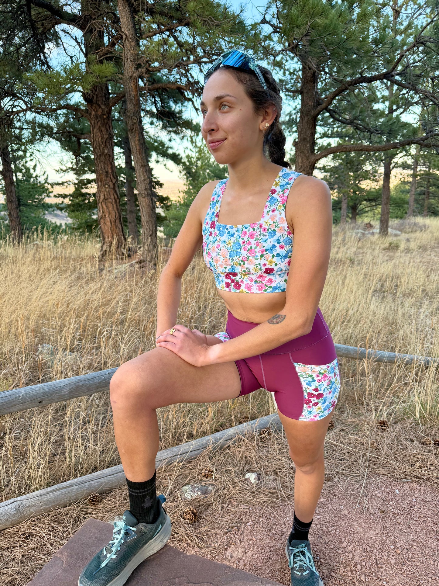 Square Neck Sports Bra - Berry & Breeze