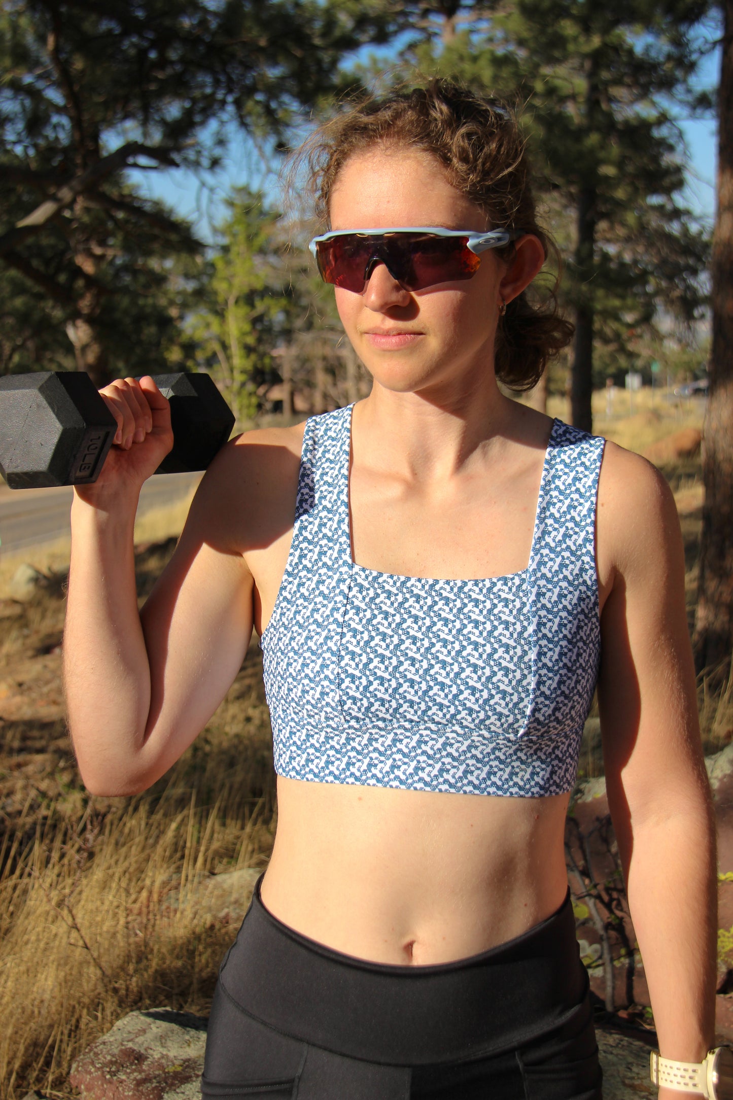 Square Neck Sports Bra -  Diamond Dash