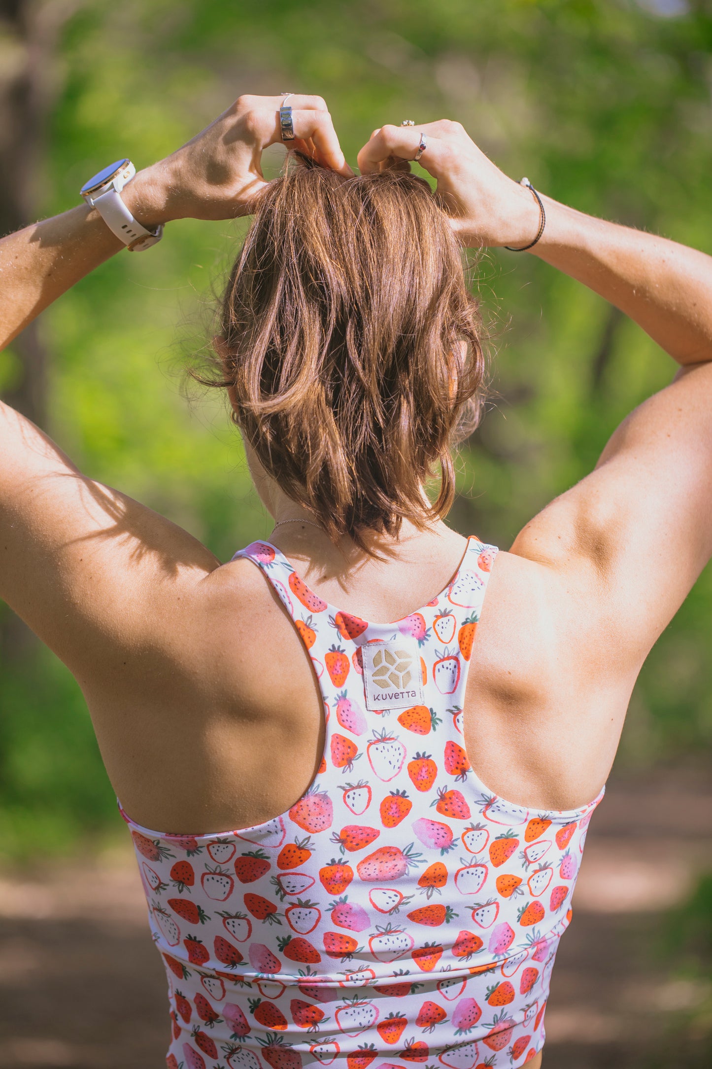 High Neck Crop - Strawberries & Cream