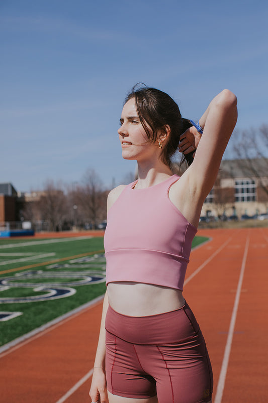 High Neck Crop - Power Pink
